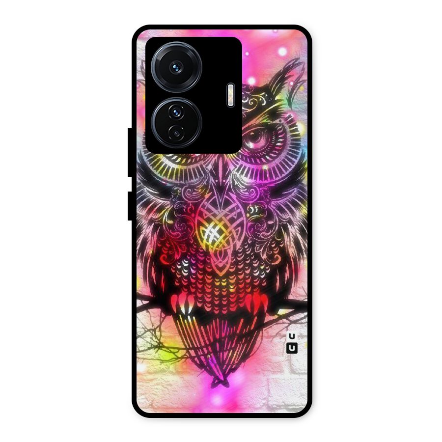 Colourful Owl Metal Back Case for Vivo T1 Pro