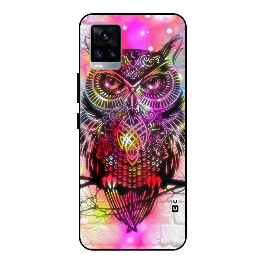Colourful Owl Metal Back Case for Vivo V20 2021