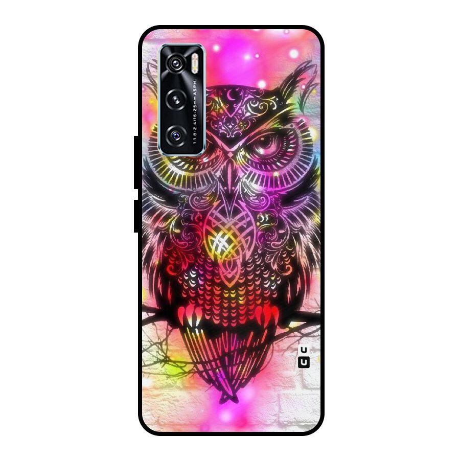 Colourful Owl Metal Back Case for Vivo V20 SE