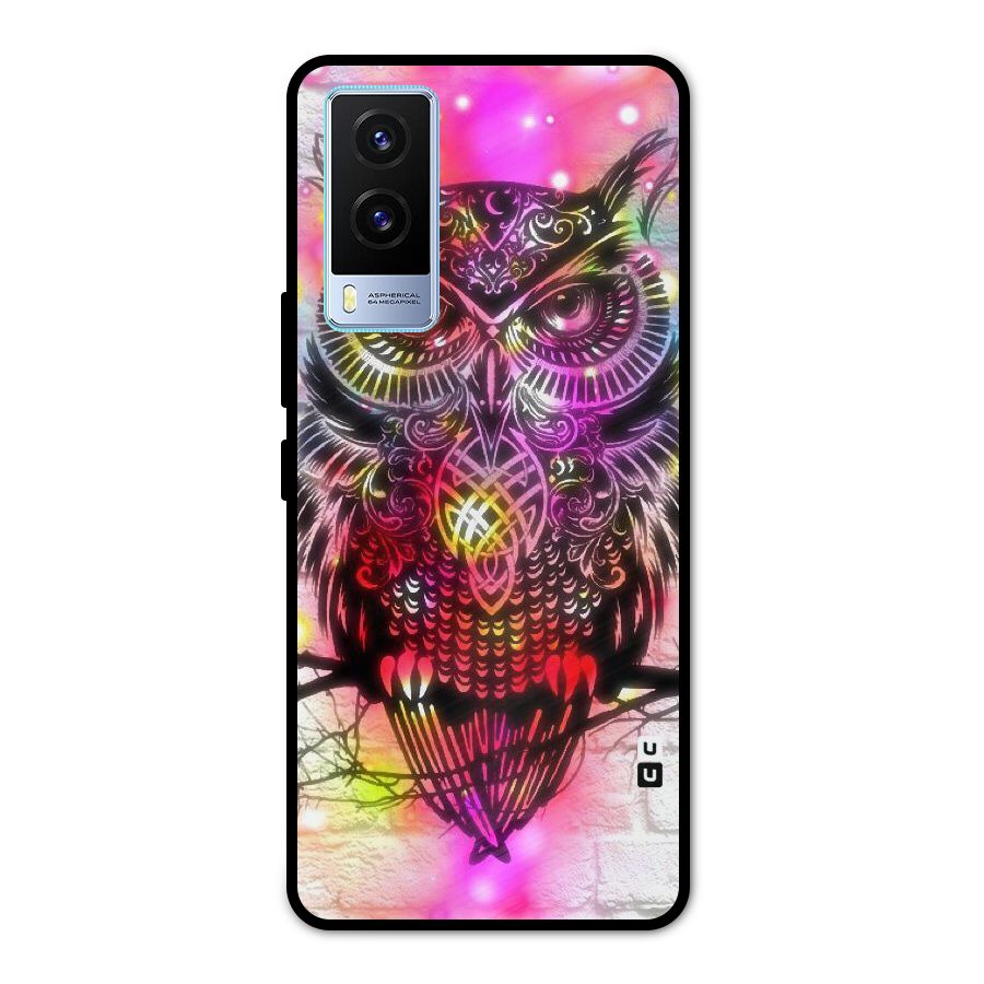 Colourful Owl Metal Back Case for Vivo V21e 5G