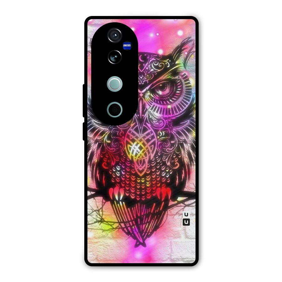 Colourful Owl Metal Back Case for Vivo V40