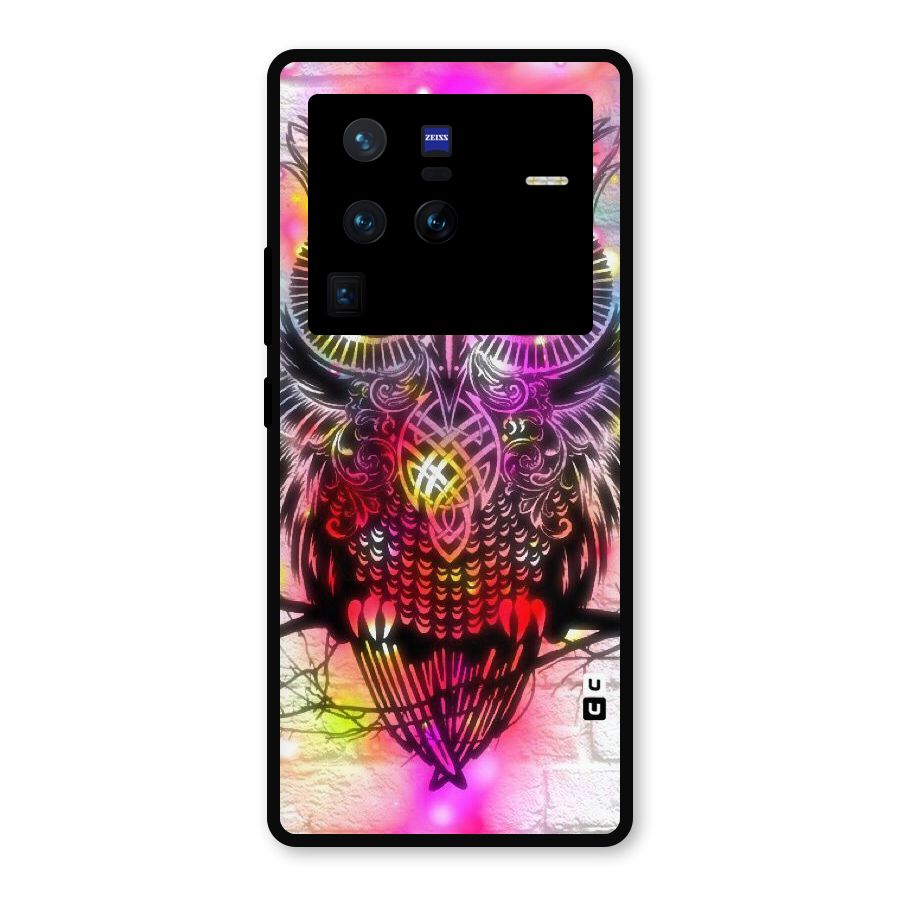 Colourful Owl Metal Back Case for Vivo X80 Pro