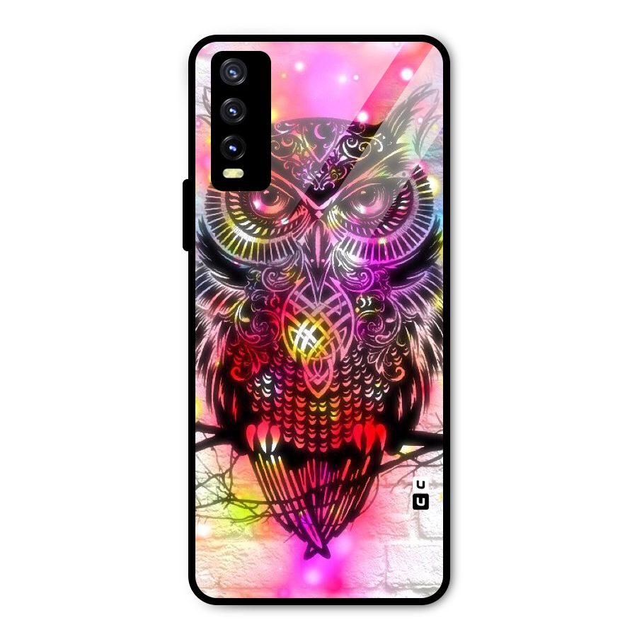 Colourful Owl Metal Back Case for Vivo Y20t
