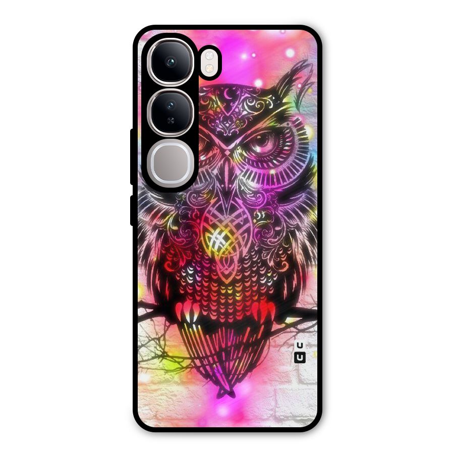 Colourful Owl Metal Back Case for Vivo Y300