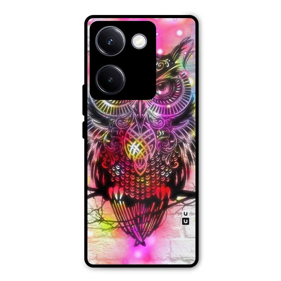 Colourful Owl Metal Back Case for Vivo Y300 Plus
