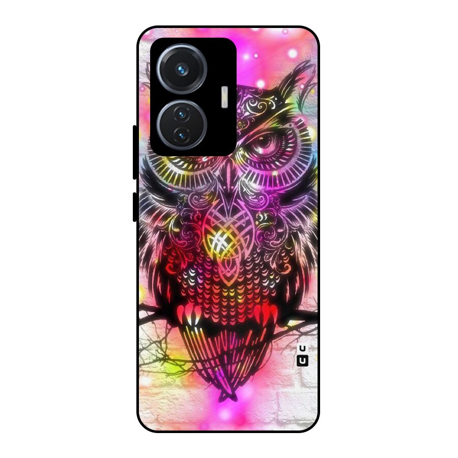 Colourful Owl Metal Back Case for iQOO Z6 44W