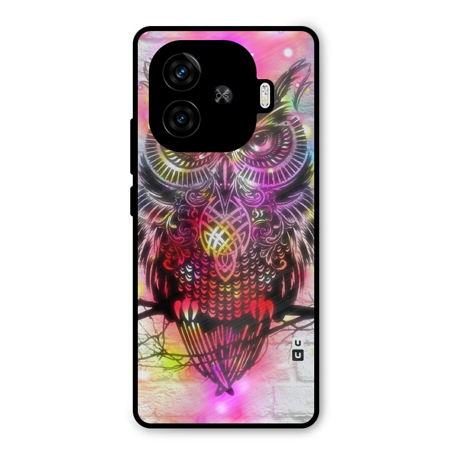 Colourful Owl Metal Back Case for iQOO Z9 Turbo