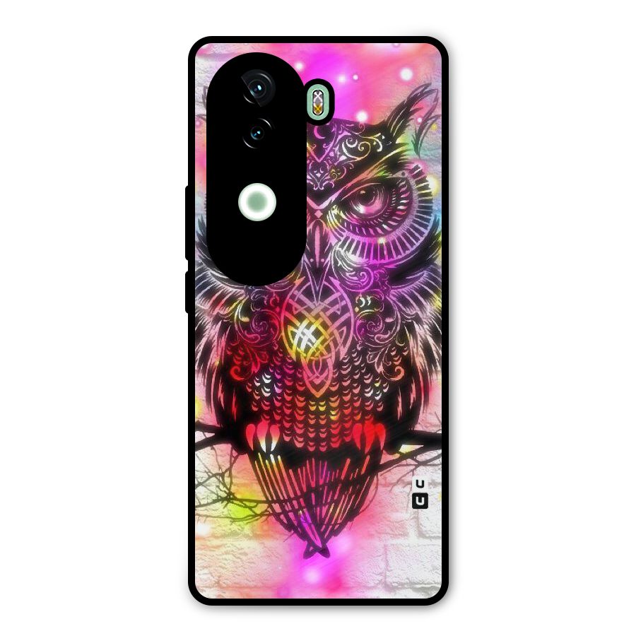 Colourful Owl Metal Back Case for iQOO Z9s