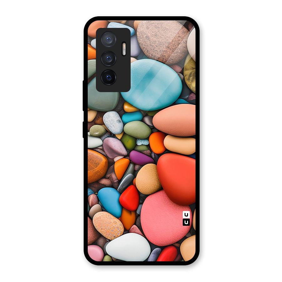 Colourful Stones Glass Back Case for Vivo V23e