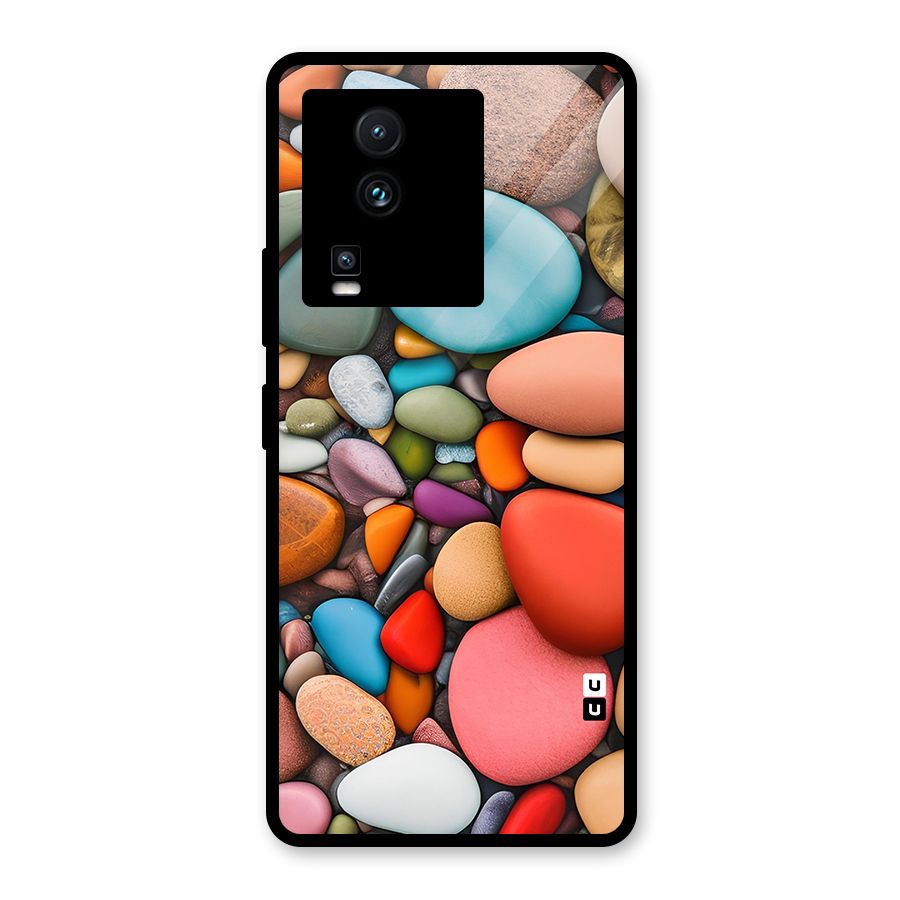 Colourful Stones Glass Back Case for Vivo iQOO Neo 7 Pro