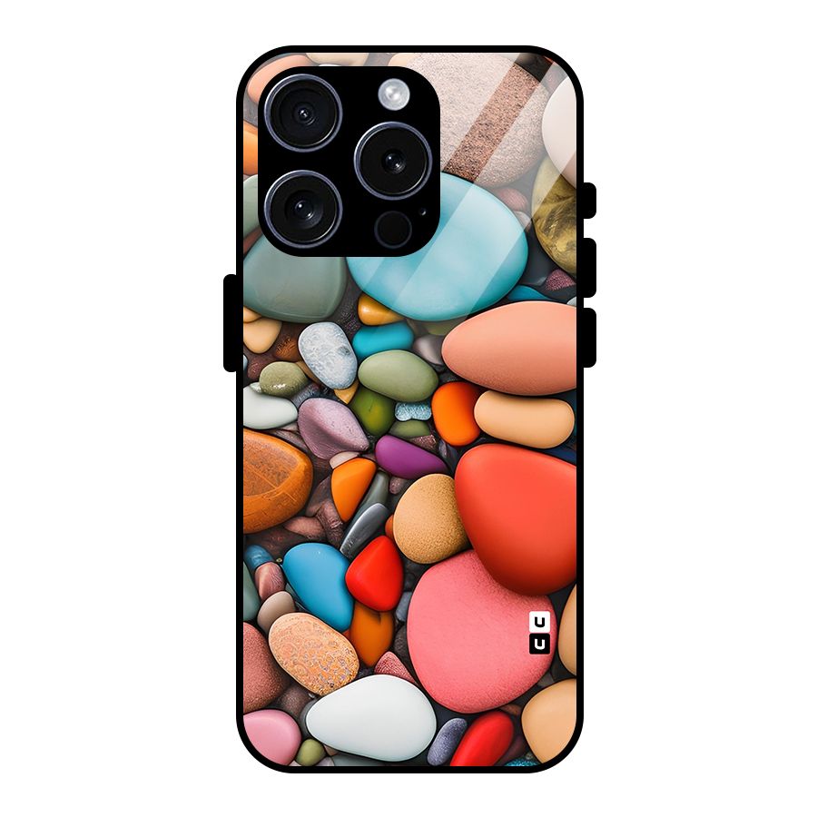 Colourful Stones Glass Back Case for iPhone 15 Pro