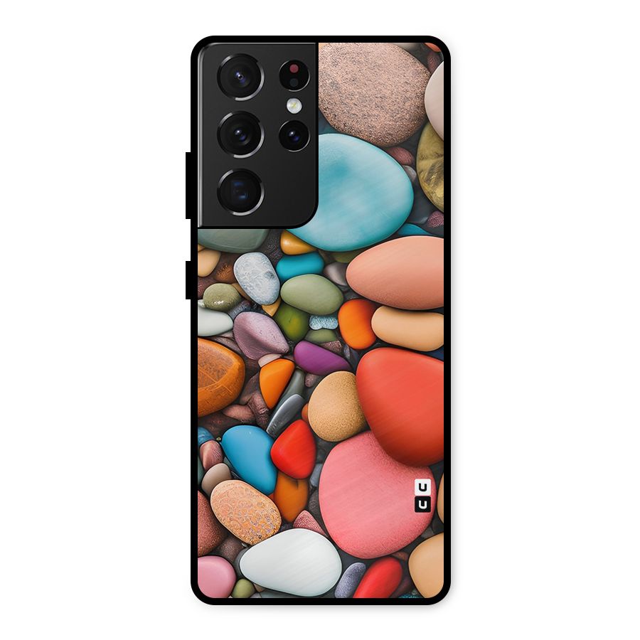 Colourful Stones Metal Back Case for Galaxy S21 Ultra 5G