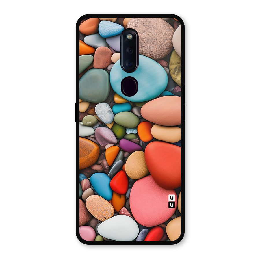 Colourful Stones Metal Back Case for Oppo F11 Pro