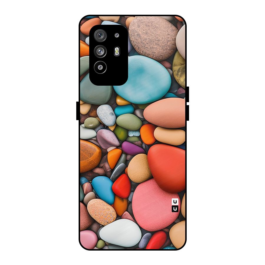 Colourful Stones Metal Back Case for Oppo F19 Pro Plus 5G