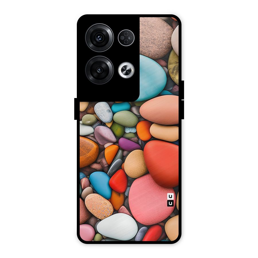 Colourful Stones Metal Back Case for Oppo Reno8 Pro 5G