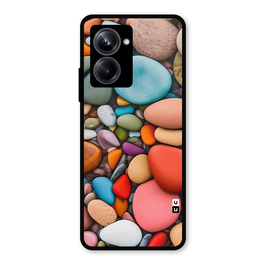 Colourful Stones Metal Back Case for Realme 10 Pro