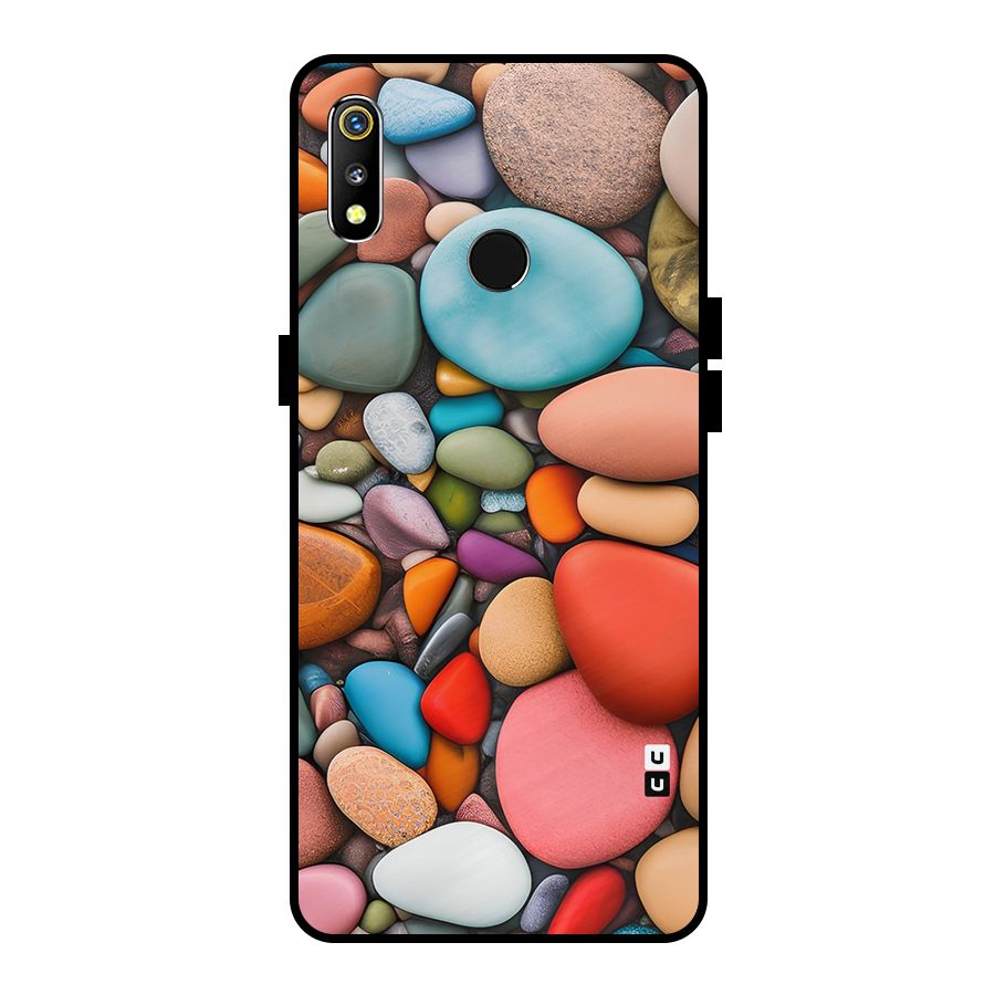 Colourful Stones Metal Back Case for Realme 3