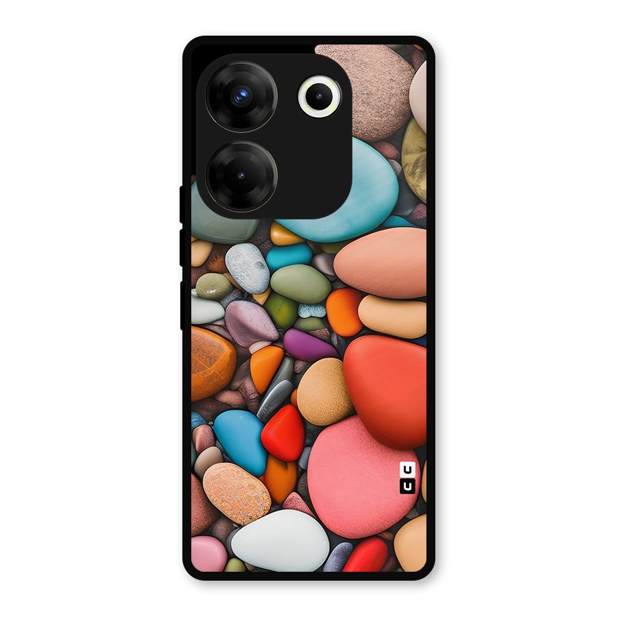 Colourful Stones Metal Back Case for Tecno Camon 20 Pro