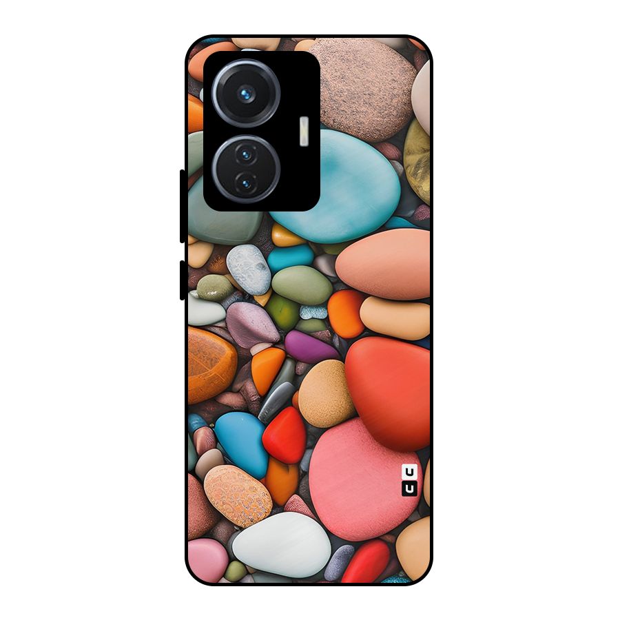 Colourful Stones Metal Back Case for Vivo T1 44W