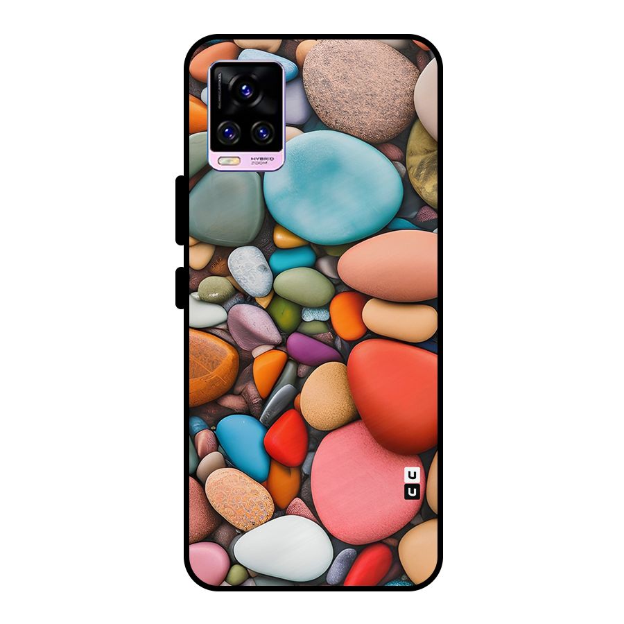 Colourful Stones Metal Back Case for Vivo V20 Pro