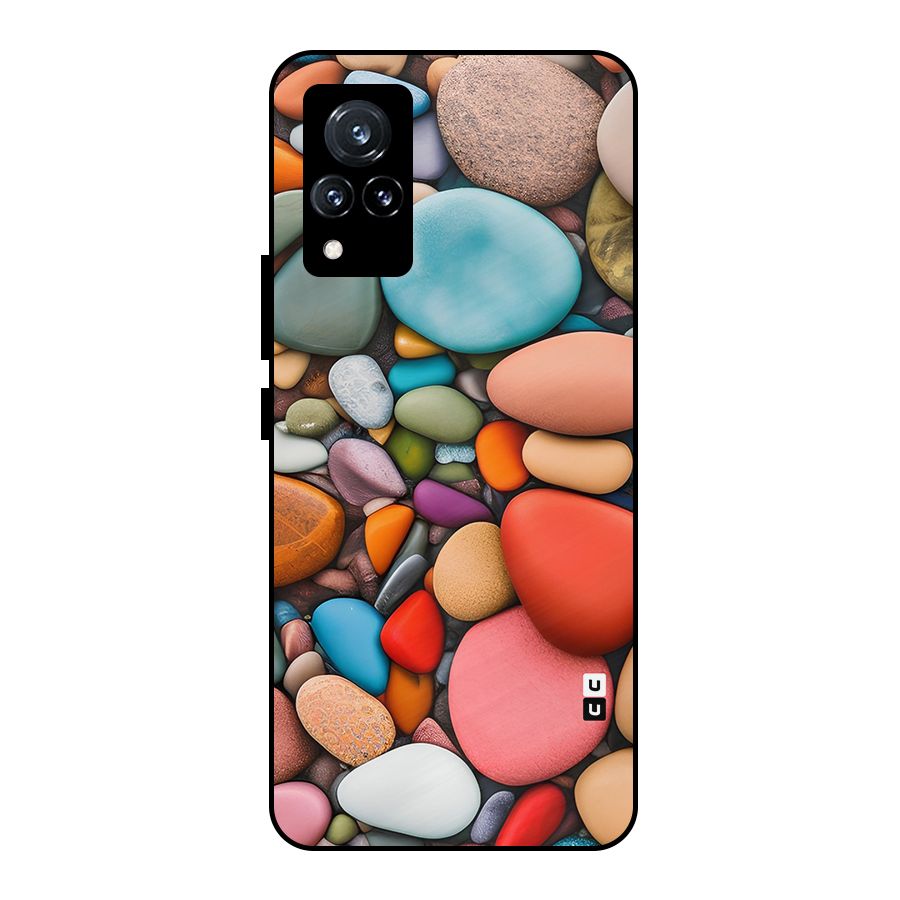 Colourful Stones Metal Back Case for Vivo V21 5G
