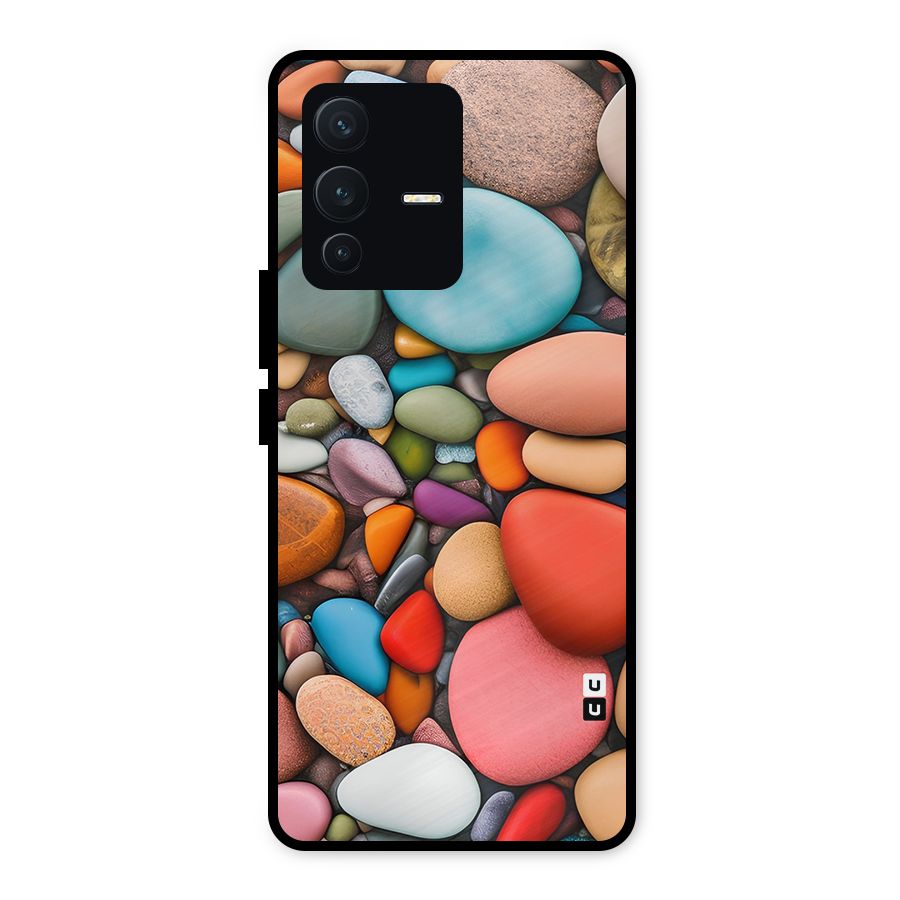 Colourful Stones Metal Back Case for Vivo V23 5G