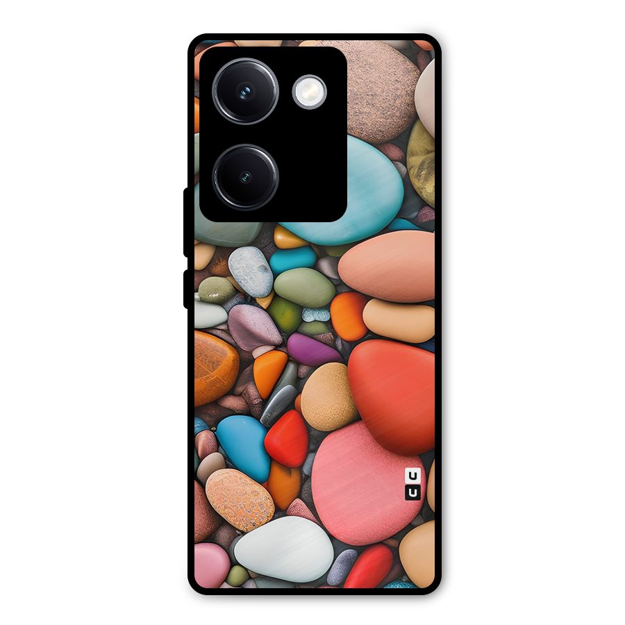 Colourful Stones Metal Back Case for Vivo Y300 Plus
