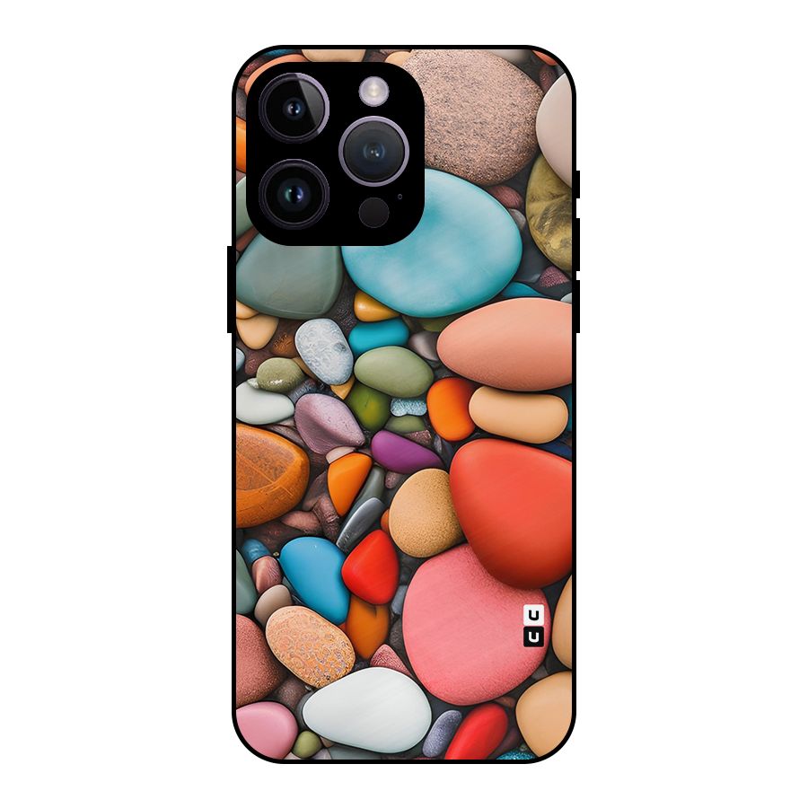 Colourful Stones Metal Back Case for iPhone 14 Pro Max