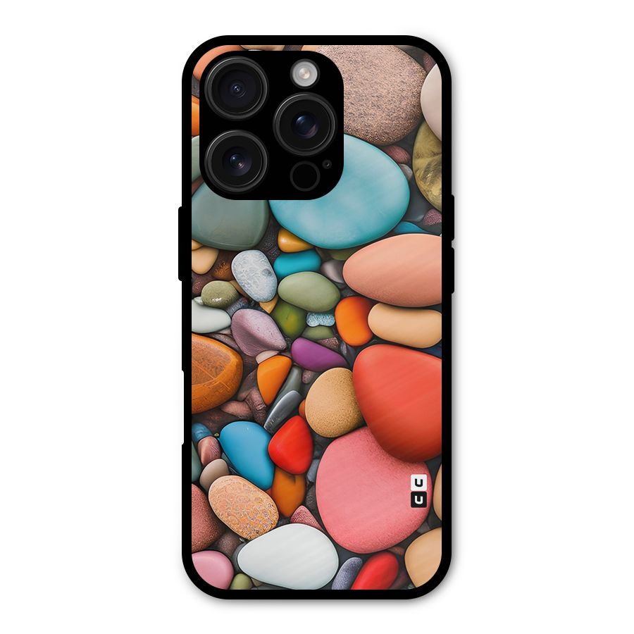 Colourful Stones Metal Back Case for iPhone 16 Pro