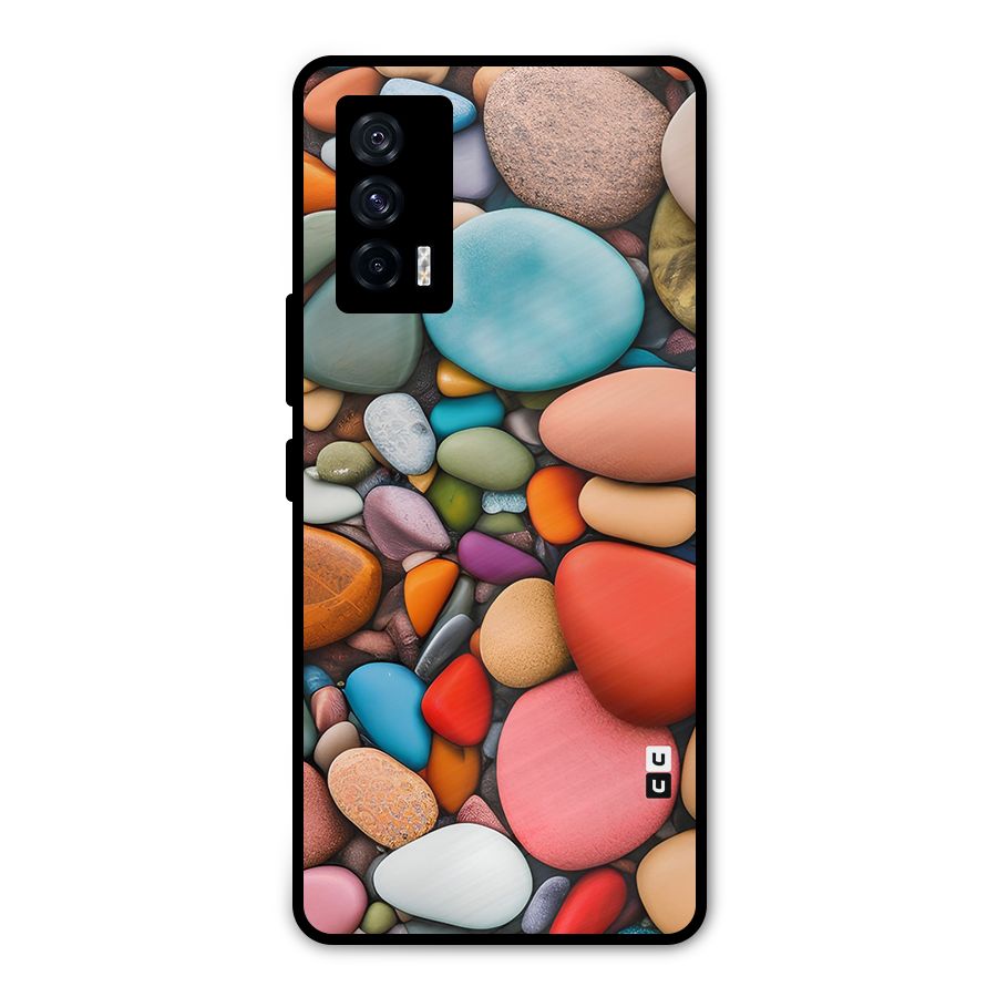 Colourful Stones Metal Back Case for iQOO 7 5G