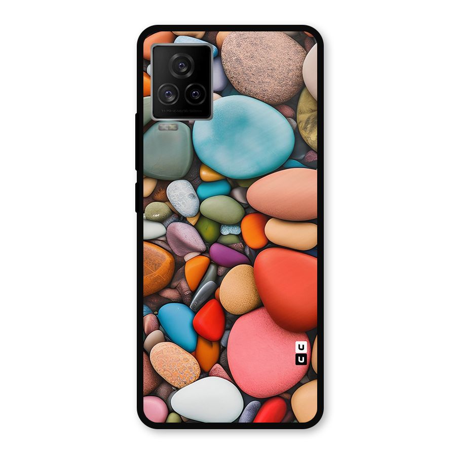 Colourful Stones Metal Back Case for iQOO 7 Legend 5G