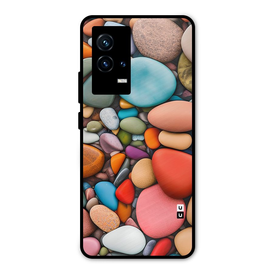 Colourful Stones Metal Back Case for iQOO 9 5G