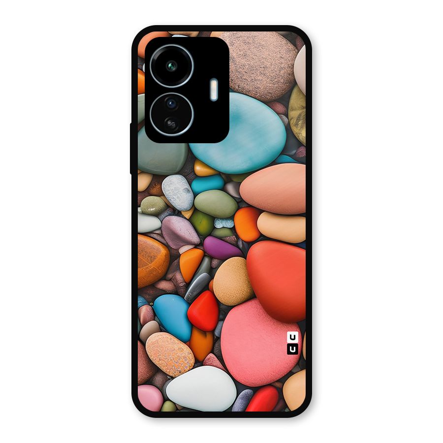 Colourful Stones Metal Back Case for vivo iQOO Z6 Lite 5G