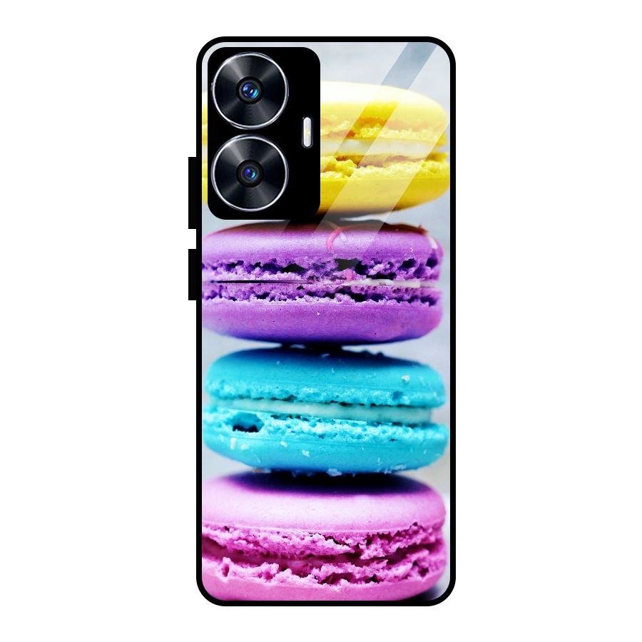 Colourful Whoopie Pies Glass Back Case for Realme Narzo N55