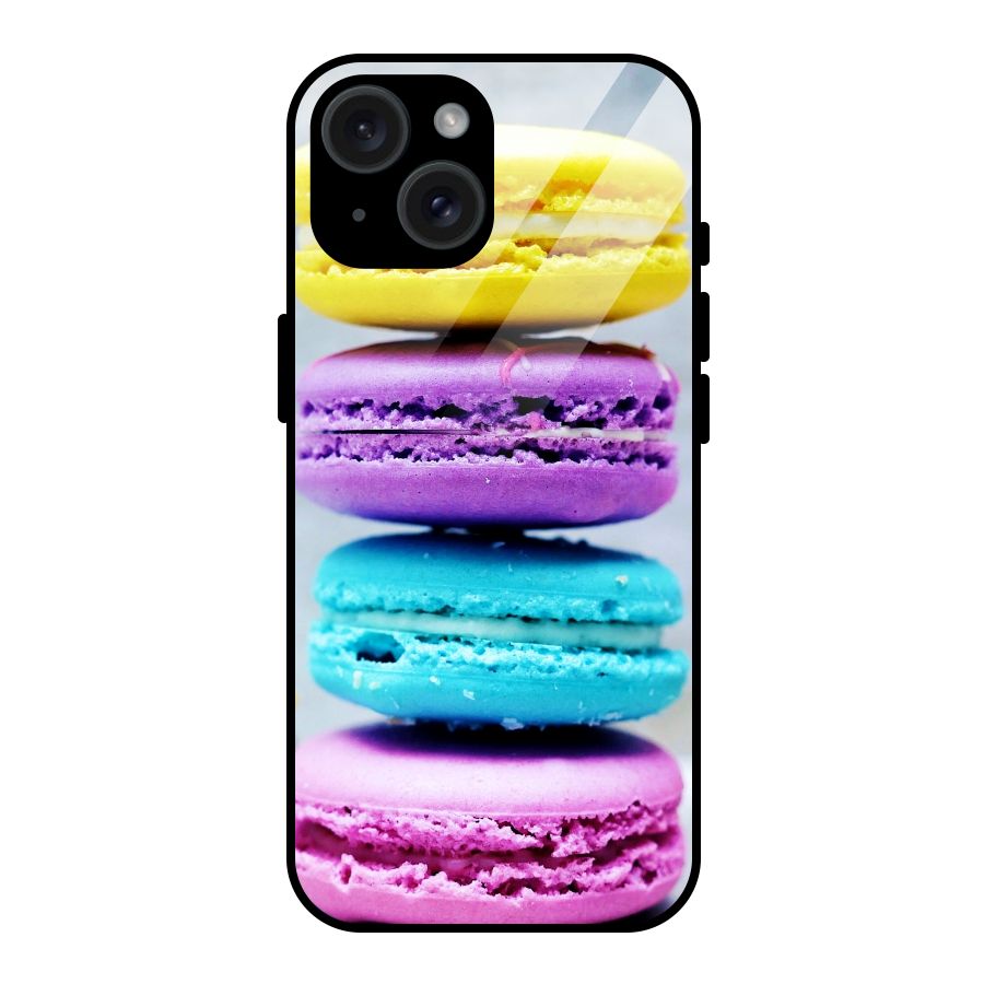 Colourful Whoopie Pies Glass Back Case for iPhone 15