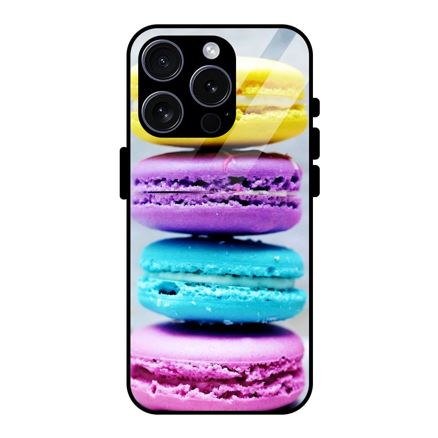 Colourful Whoopie Pies Glass Back Case for iPhone 15 Pro