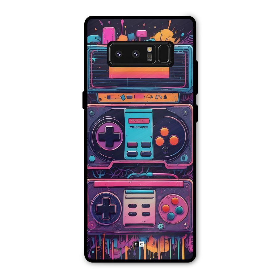 Comic Gaming Console Metal Back Case for Galaxy Note 8