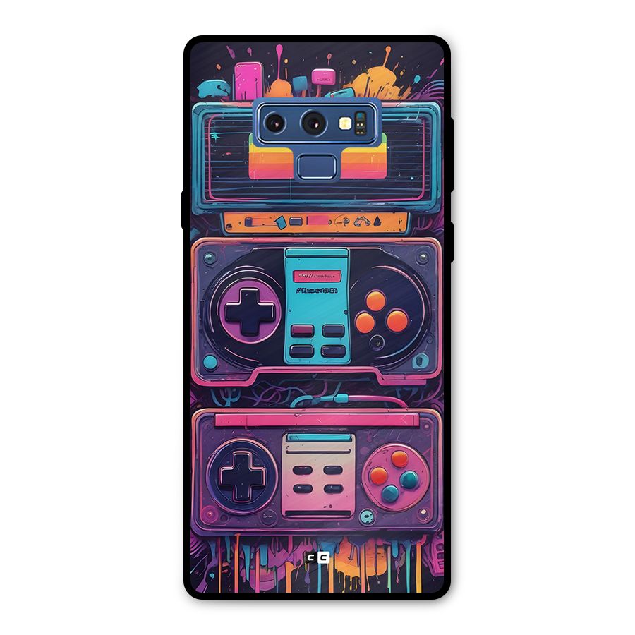 Comic Gaming Console Metal Back Case for Galaxy Note 9