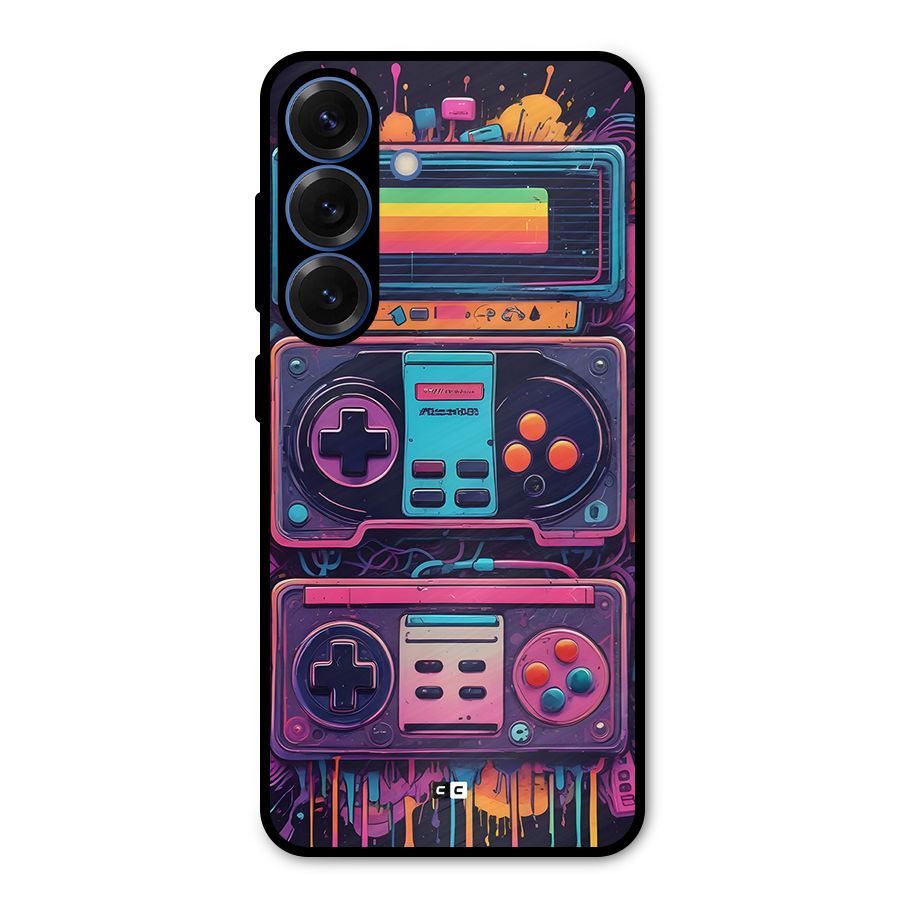 Comic Gaming Console Metal Back Case for Galaxy S25