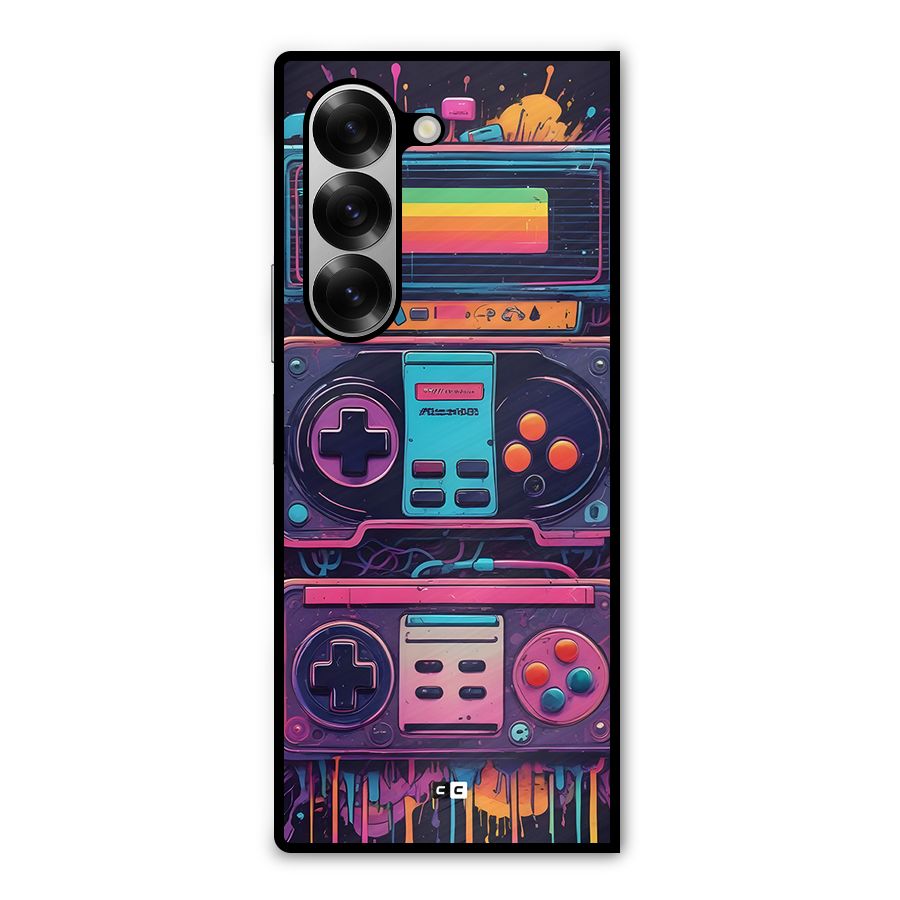 Comic Gaming Console Metal Back Case for Galaxy Z Fold6
