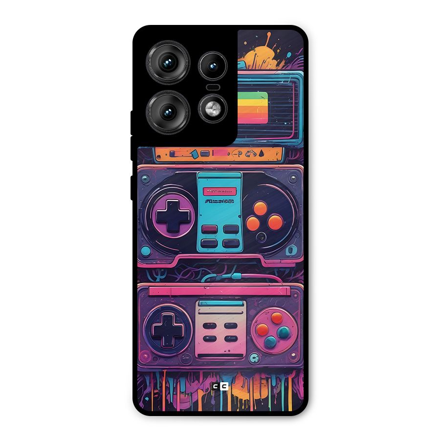 Comic Gaming Console Metal Back Case for Motorola Edge 50 Pro