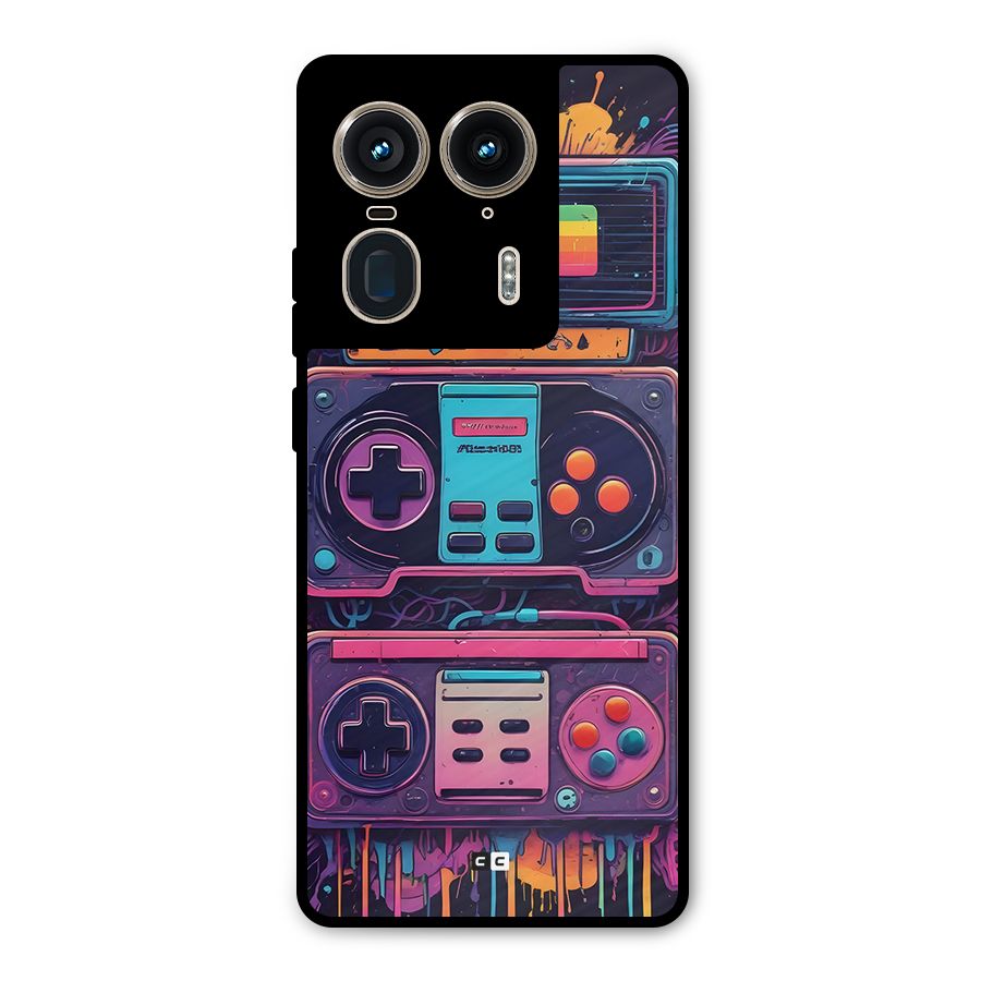 Comic Gaming Console Metal Back Case for Motorola Edge 50 Ultra