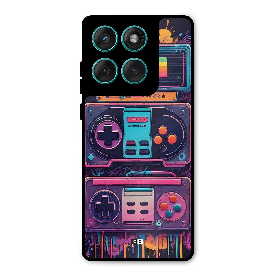 Comic Gaming Console Metal Back Case for Motorola Edge 60