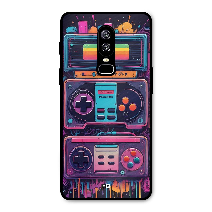 Comic Gaming Console Metal Back Case for OnePlus 6
