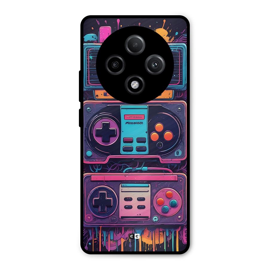 Comic Gaming Console Metal Back Case for Oppo F27 Pro Plus