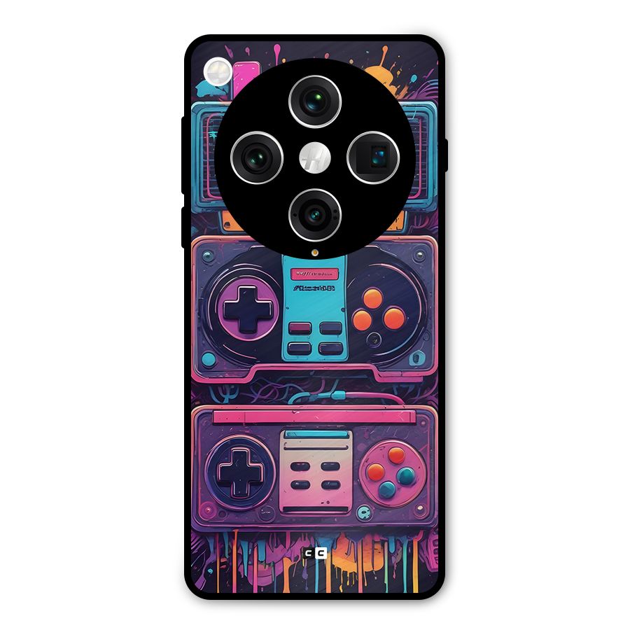Comic Gaming Console Metal Back Case for Oppo Find X8 Pro