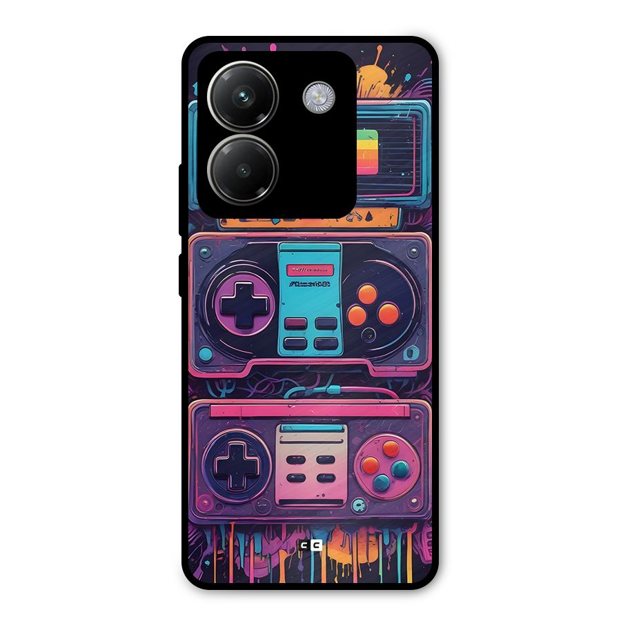 Comic Gaming Console Metal Back Case for Poco M7 Pro 5G