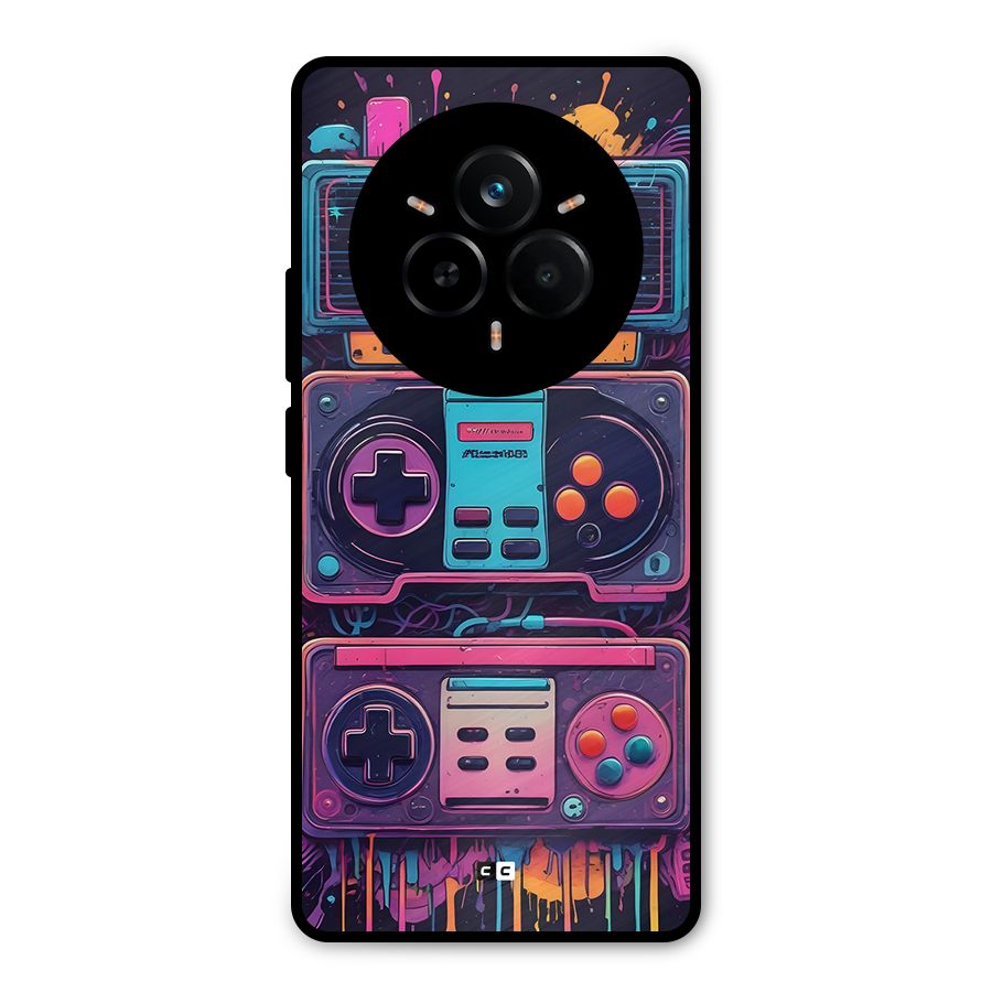 Comic Gaming Console Metal Back Case for Realme 14 Pro