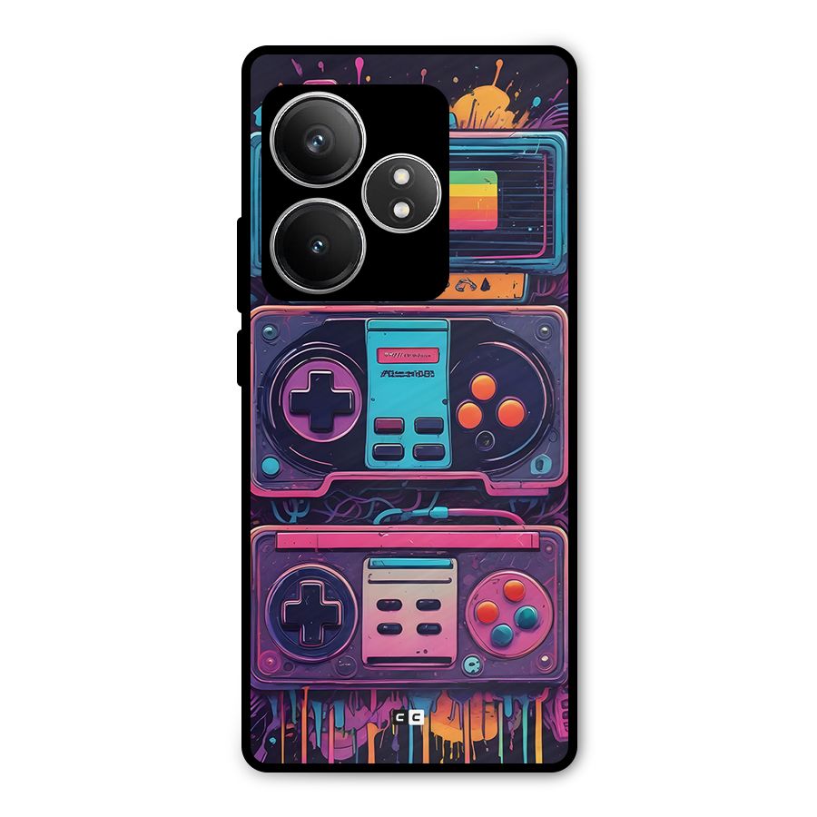 Comic Gaming Console Metal Back Case for Realme GT 6T