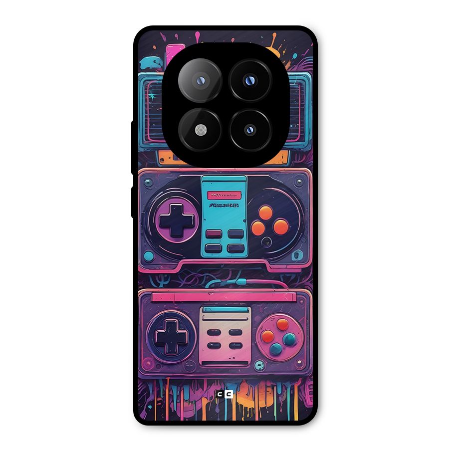 Comic Gaming Console Metal Back Case for Redmi Note 14 Pro Plus 5G